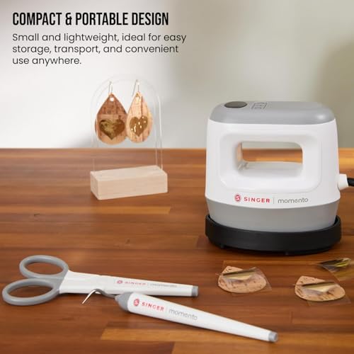 SINGER Mini Heat Press Machine with Safety Base | Dual Heating Modes, Precise Temperature Control, Compact & Portable Design, Easy Time Adjustment & Versatile Use for T-Shirts, Hats & Crafts SINGER