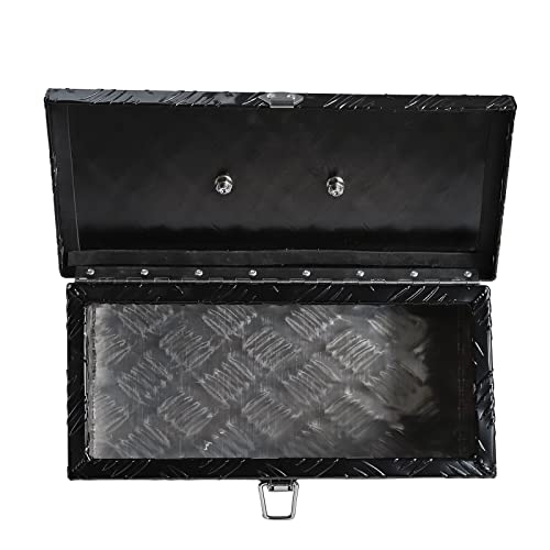bchsadvb Truck Tool Box Aluminum Pickup Small Truck Bed Toolbox 5 Bar Tread Pattern Truck Storage Trailer Box with Lock 16"X7.5"X10" for Pickup,Truck Bed, RV, Trailer,Heavy Duty Waterproof Black box bchsadvb
