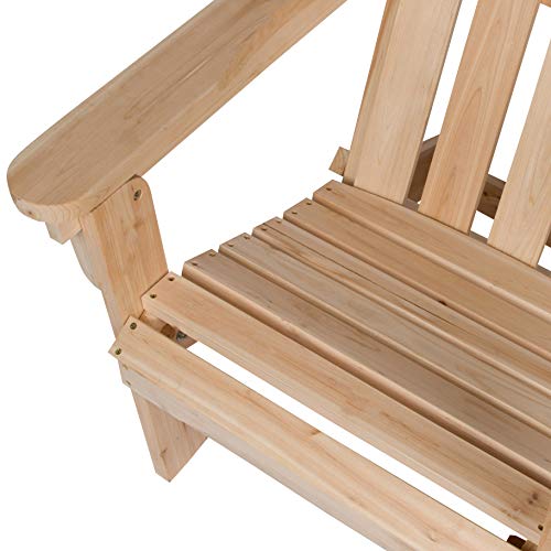 Shine Company Marina Adirondack Chair, Back & Seat Pre-Assembled, Natural Shine Company