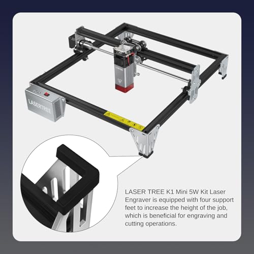 LASER TREE 5W Laser Engraver, 5000mW High Precision Laser Engraving Machine, Eye Protection, 12×12” Work Area, Class 4 Laser Cutter & Etcher for Wood, Metal, Acrylic, Leather DIY Craft LASER TREE