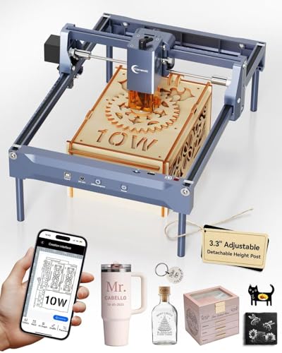 Laser Engraver 10W Laser Engraving Machine for Wood Metal Acrylic Glass Stone, Powerful DIY CNC Portable Laser Cutter 7.9" x 11.8" (Near A4) Offline Engraving Carverall K15 Pro, 10000mW, Class 1 Carverall