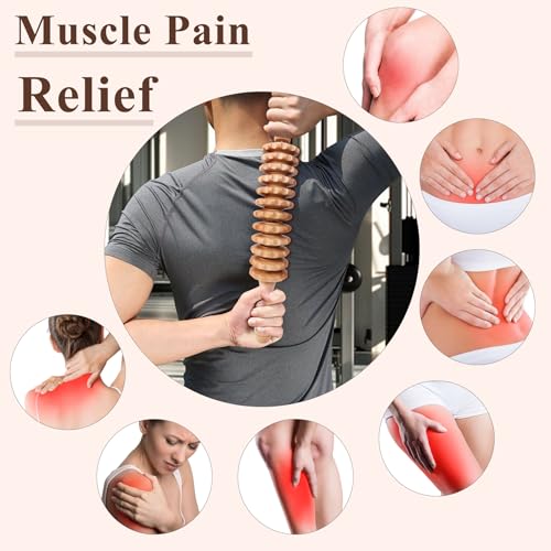Dukucr 3Pcs Wood Therapy Massage Tools Lymphatic Drainage Massager Wooden Massager Body Sculpting Tools for Maderoterapia,Anti-Cellulite,Pain Relief Dukucr