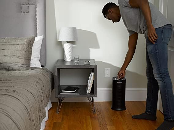 Honeywell AllergenPlus HEPA Tower Air Purifier, Airborne Allergen Reducer for Small Rooms, Reduces Allergens, Smoke, Wildfire Smoke, Pollen, Pet Dander and More, Black, HPA060 Honeywell