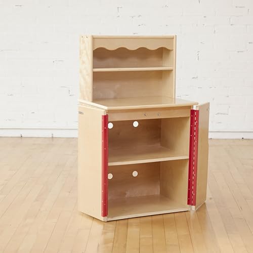 ECR4Kids Play Kitchen Storage Cupboard, Wooden Playset, Natural ECR4Kids