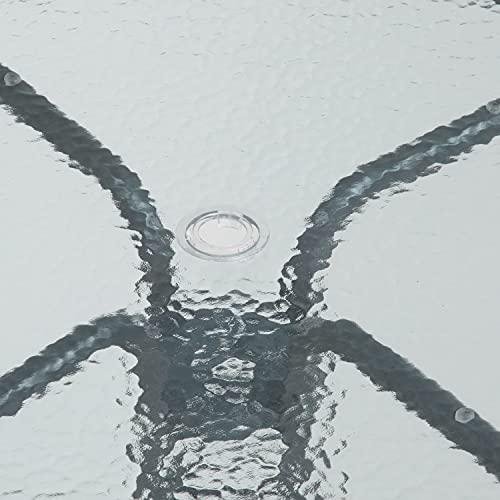 Flash Furniture Nantucket 6-Piece Patio Dining Set with Glass Table, 4 Folding Chairs, and Umbrella, Outdoor Patio Set, Brown Flash Furniture