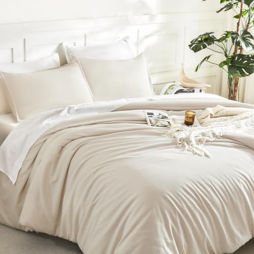 Litanika Full Size Comforter Sets Beige, 3 Pieces Lightweight Bedding Comforter Sets, Down Alternative Comforter Fluffy Bed Set Gift Choice Litanika