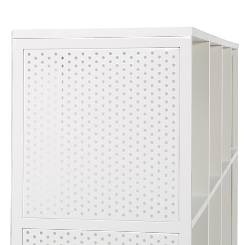 OSP Home Furnishings Ace Contemporary Modern Storage Cube Bookcase, 8 Cubes, White Finish OSP Home Furnishings