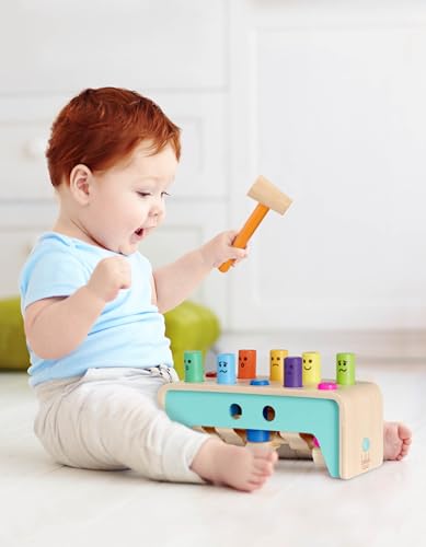 Battat – Wooden Hammer Toy For Kids, Toddlers – Pounding Bench With Pegs And Mallet – Colorful Developmental Toy – Pound & Count Bench – 1 Year + – Pound & Count Bench Battat