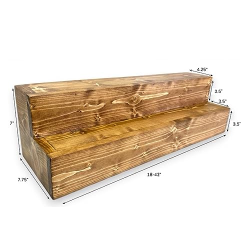 Tiered Bottle Shelf | 2 Tier Liquor Bottle Display | Bar Organization | Display Shelf | Wine Shelf | Bar Display | Kitchen Counter Shelf (12, Black) RBD Home