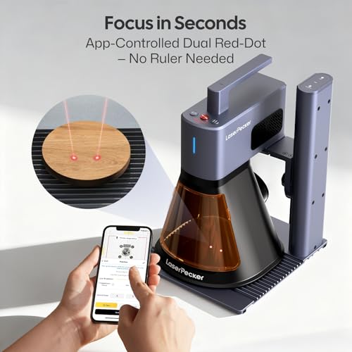 LaserPecker LP2 Plus (Basic) 10W Diode Laser Engraver, 4000mm/s Ultra-Fast Speed 4K Precision Portable Cutting & Engraving Machine for Wood, Leather, Acrylic, Coated Metal and etc. LaserPecker