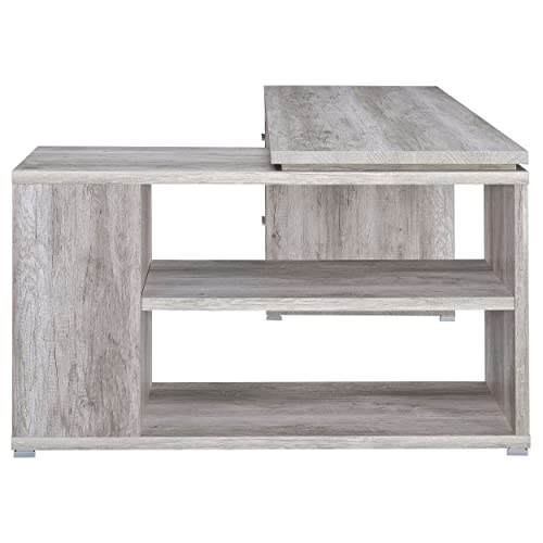 Coaster Home Furnishings Yvette L-Shape Grey Driftwood Office Desk (801516) Coaster Home Furnishings