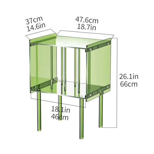 solaround Acrylic Record Player Stand, with Vinyl Storage, Clear Acrylic Side Table, (Green) solaround