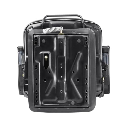 VEVOR Universal Tractor seat Suspension, Fold Down Forklift Seat with Adjustable Angle Back, Micro Switch, Seatbelt and Armrests, 3-level Shock Absorption Tractor Seat for Tractor Loader Excavator VEVOR