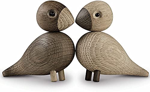 Kay Bojesen Lovely 1 Pair of Figurines 9 cm Song Birds Decoration Wooden, Brown Kay Bojesen