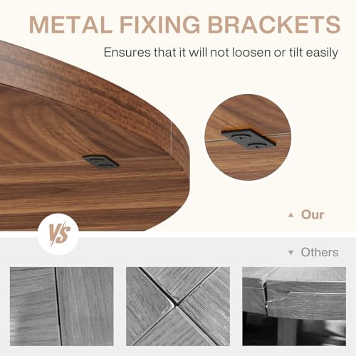 Tribesigns 47-Inch Round Conference Table for 4-6 People, Wooden Meeting Room Table with Thicken Tabletop and Wood Base Tribesigns