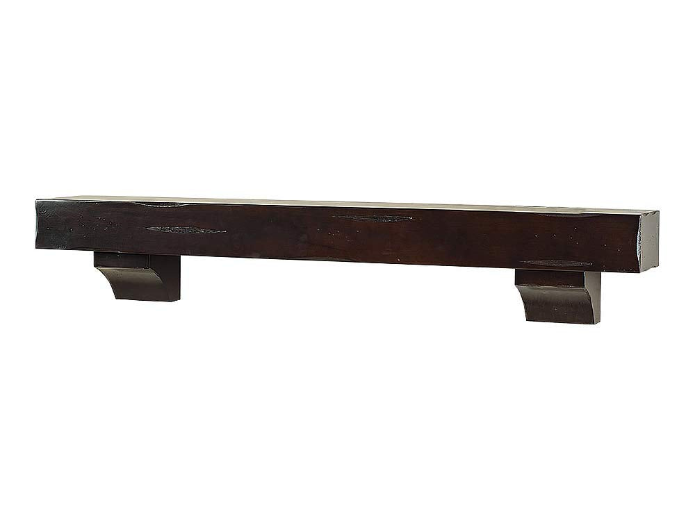 MANTELSDIRECT Breckenridge Distressed Wood Mantel Shelf - Espresso Rustic 72 Inch Beautiful Wooden Rustic Shelf - Includes Corbels Perfect for Electric Fireplaces and More! Mantels Direct MANTELSDIRECT