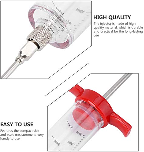 Meat Injector, Plastic Marinade Turkey Injector with 1-oz Capacity 2pcs stainless steel needles by DIMESHY DIMESHY