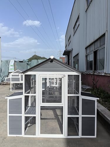 YOPTO Chicken Coop for 10 Chickens,Extra Large Wooden Chicken House Outdoor Nest Box Hen Houses with 2 Chicken Nesting Boxes,Poultry Pet Hutch w/Walk in Desgin,Ramp and Run,Waterproof Roof YOPTO