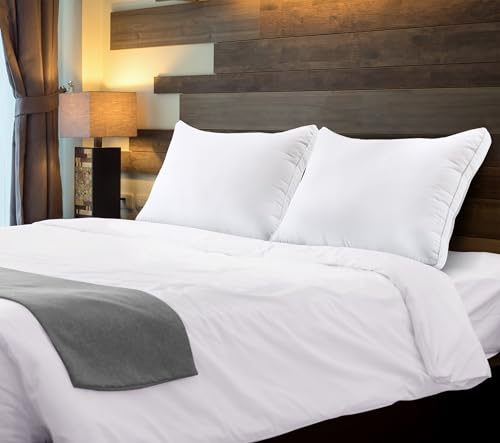 Utopia Bedding Bed Pillows for Sleeping Queen Size (White), Set of 2, Soft & Fluffy Pillow with Down Alternative Filling, Cooling, Hotel Quality, Gusseted Pillow for Back, Stomach or Side Sleepers Utopia Bedding