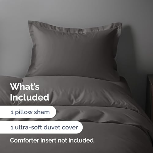 Duvet Cover Twin/Twin XL Size - Extra Soft Twin/Twin XL Size Duvet Cover - Breathable, Easy Care and Fade Free with Zipper Closures & Ties - 68" x 90" Inches - (Dark Grey) Comforter Not Included CGK Unlimited