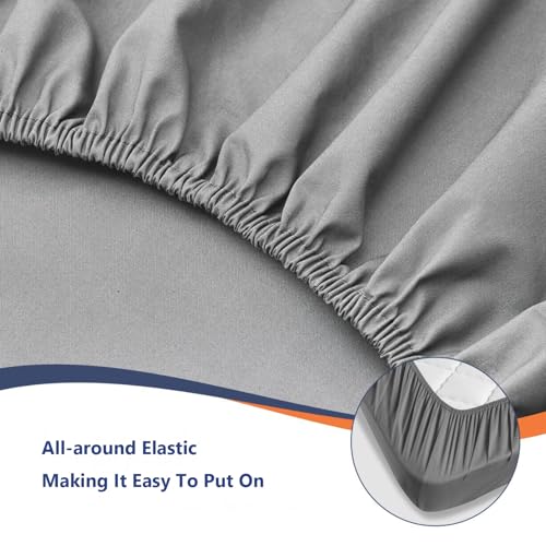Fitted Sheet King Size - 16 inch Deep Pocket Bed Sheet - Soft Prewashed Microfiber - Breathable, Fade Resistant, Easy Care, 1 King Size Fitted Sheet Only (Dark Grey,King) Ranunculus