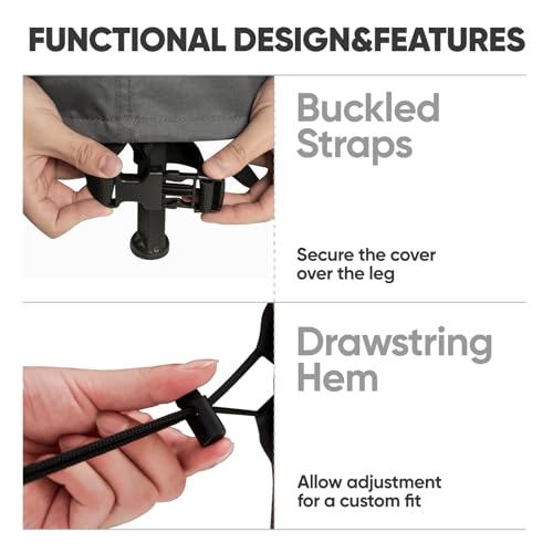 loriano Patio Furniture Covers 4 Piece, Outdoor Furniture Covers Waterproof, 600D Heavy Duty Lawn Patio Covers Set Grey-Black loriano