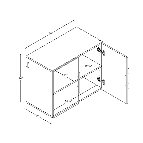HangUps Upper Storage Cabinet, 30", Black Prepac