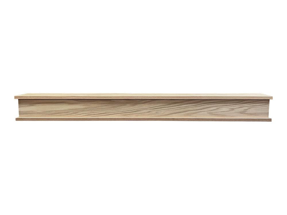 MANTELSDIRECT Bisbee 60 Inch Oak Wood Fireplace Mantel Shelf with Top and Bottom Molding - Unfinished Oak, 6" Depth, 6" Height - for Hanging Above Fireplaces and Mantels MANTELSDIRECT