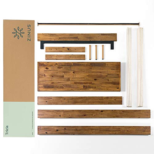 Zinus Tricia Adjustable Wood Platform Bed Frame with Slat Support - Full Size Zinus