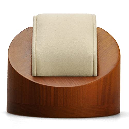 Woodten Solid Wood Single Watch Display Jewelry Watch Showcase Display Stand (Beige) Woodten