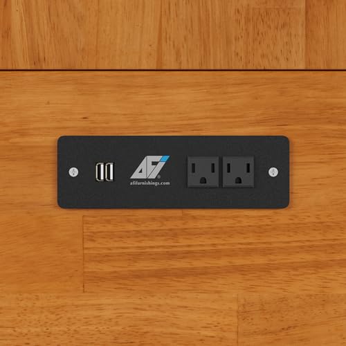 AFI Hamilton Full Murphy Bed Chest with Mattress, Storage, and Built-in Charger in Light Toffee AFI