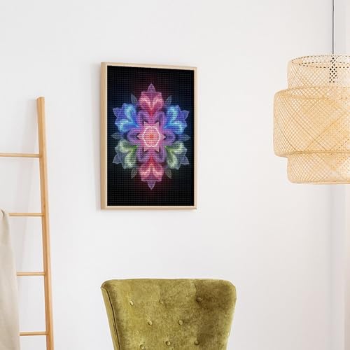 TZTTZT Diamond Art Kits for Adults - Kaleidoscope Floral Light Design Diamond Painting Kits for Adults Beginner, Frameless Diamond Painting Craft for Home Wall Decor TZTTZT