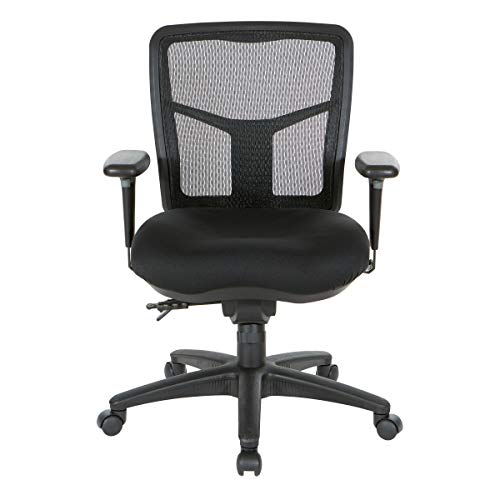 Office Star ProGrid Breathable Mesh Manager's Office Chair with Adjustable Seat Height, Multi-Function Tilt Control and Seat Slider, Mid Back, Coal FreeFlex Fabric Office Star Products