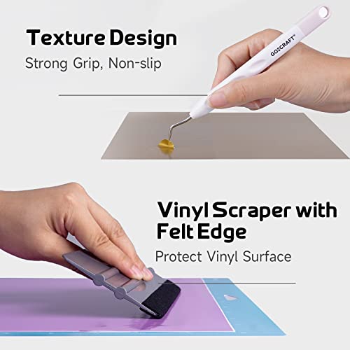 GO2CRAFT All-in-One Accessories Bundle, 90Pcs Ultimate Tools and Accessories with Vinyl, Weeding Tools, Transfer Tape, Crafting Starter Kit GO2CRAFT