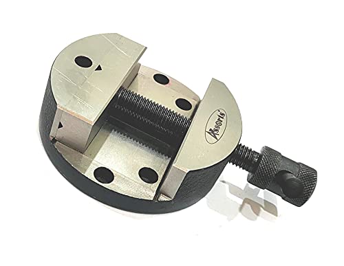 ASSORTS's 80 mm Round Vice for 3" (80 mm) & 4" (100 mm) Rotary Milling Indexing Table with 3 x M6 T nuts Bolts-Engineering Tools ASSORTS
