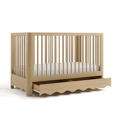 Storkcraft Casablanca Convertible Crib with Drawer and Toddler Guardrail (Driftwood) – GREENGUARD Gold Certified, Toddler Bed Conversion Kit Included, Fits Standard Crib Mattress, Crib with Storage