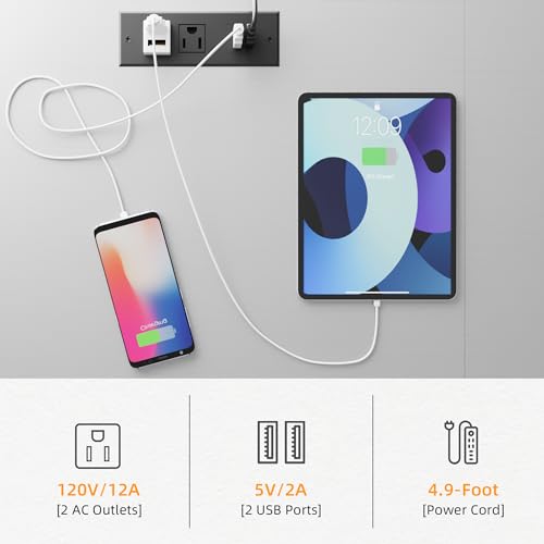 VICTONE Wine Bar Cabinet with LED Lights and Power Outlets, Freestanding Coffee Liquor Bar Cabinet with Glass Holder, Wine Rack Table for Home Kitchen Dining Room (White) VICTONE