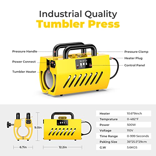 Tumbler Heat Press 20 and 30 OZ, Findcolor Tumbler Press fits 16oz 20oz 30oz Skinny Sublimation Tumblers, Mug Press for 11 OZ 15 OZ Mugs Heat Transfer Print with Free Gloves EnjoyColor