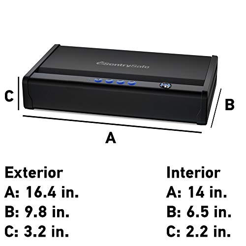 SentrySafe Gun Safe with Interior Light Stores Two Handguns, and a Digital Keypad offers Quick Access to Firearm Storage, Bolt Down Kit, QAP2EL SentrySafe