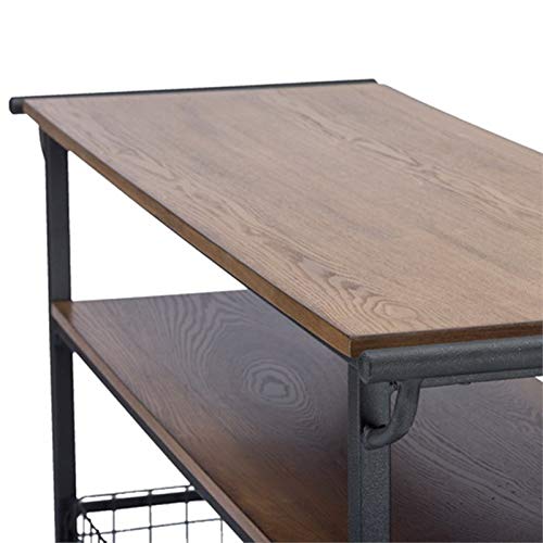 Baxton Studio Lancashire Wood and Metal Kitchen Cart, Brown Baxton Studio