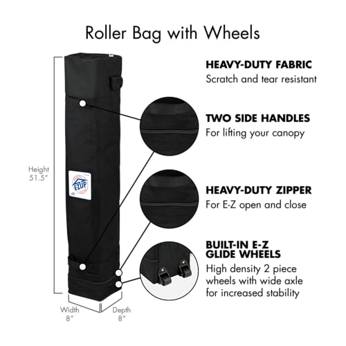 E-Z UP Envoy Outdoor Canopy Pop Up Tent, 10' x 10', Roller Bag, 4-Piece Spike Set, Recreational Grade, Royal Blue Top E-Z UP