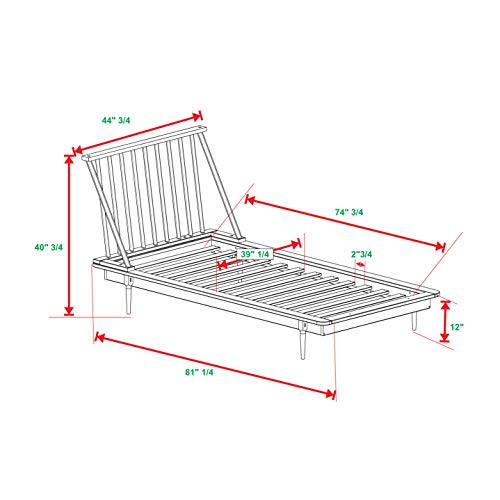 Mid Century Modern Solid Wood Twin Bed Frame with Spindle Headboard in Caramel Walker Edison