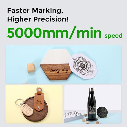 Cloudray 5W Diode, Laser Engraver Machine Mini Laser Etching Cutter for DIY Wood Leather Silicone Paper Glass Acrylic Cloth Enclosed Design Class1, 5000mW Cloudray