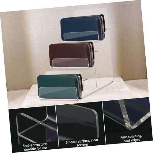 Cabilock Purse Stands for Display, 6-Tier Acrylic Clear Display Risers 7.8" Purse Perfume Organizer Stand Holder, Clear Tiered Multi Slot Vendor Counter Table Shelf for Dessert Cupcake Jewelry Figure Cabilock