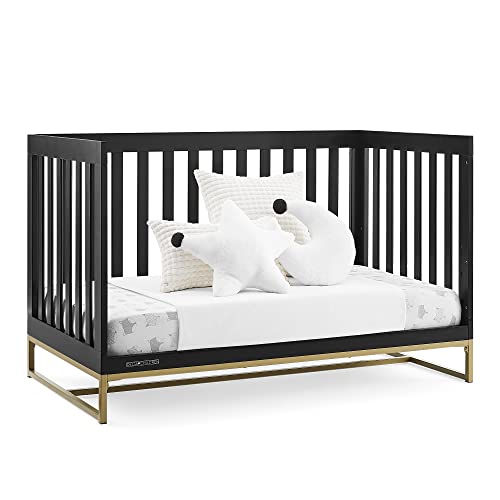 Delta Children Jade 4-in-1 Convertible Crib - Greenguard Gold Certified, Ebony/Bronze Delta Children