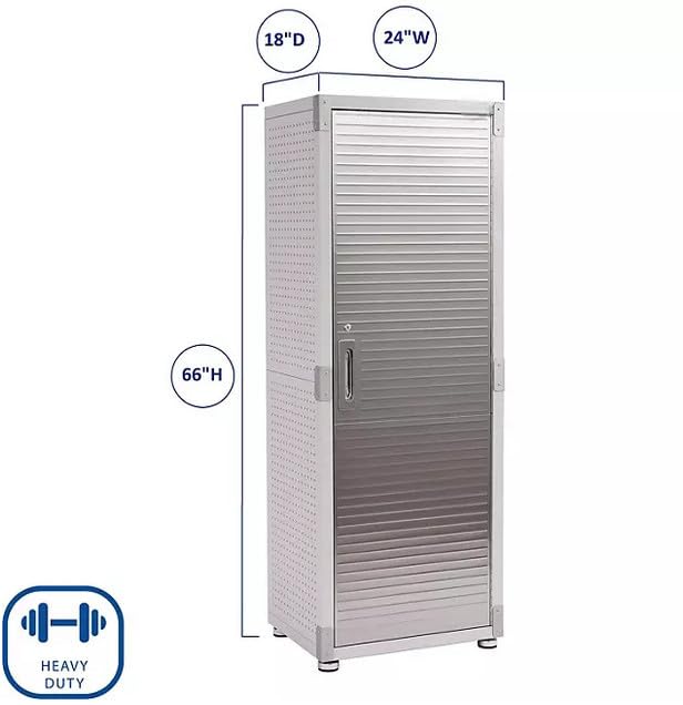 Heavy Duty Metal Storage Cabinet, Tall Garage Locker with Lock (24" W x 18" D x 66" H) Generic