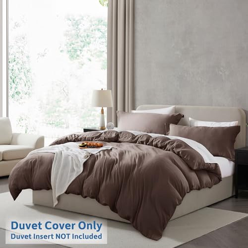 Nestl Twin Duvet Cover Set - Soft Prewashed Chocolate Brown Duvet Cover Twin/Twin XL, 2 Piece, with Zipper Closure, 1 Duvet Cover 68x90 inches and 1 Pillow Sham