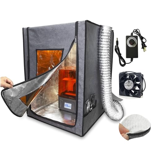 Multifunctional 3D Printer Enclosure w/Adjustable Ventilation Kit Eliminate Odors Tent Cover Compatible with Anycubic Photon Mono, Elegoo Saturn/Mars 3/4 & Creality Halot Series Resin 3D Printer DORUNDEA