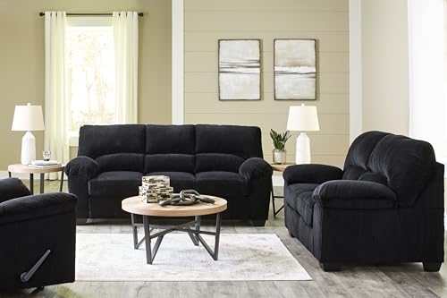 Signature Design by Ashley SimpleJoy Casual Rocker Recliner with Pillow-Top Armrest, Black