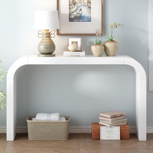 Modern Minimalist Console Table,Elegant and Versatile Design,Perfect for Living Room, Hallway, and Bedroom,Sturdy and Stable Frame,White JIJIWANG
